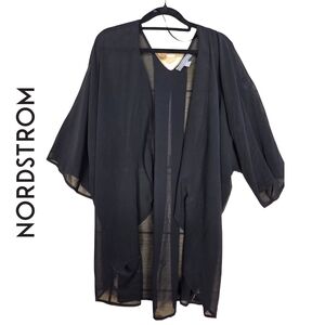 Nordstrom Black Sheer Kimono Cover Up